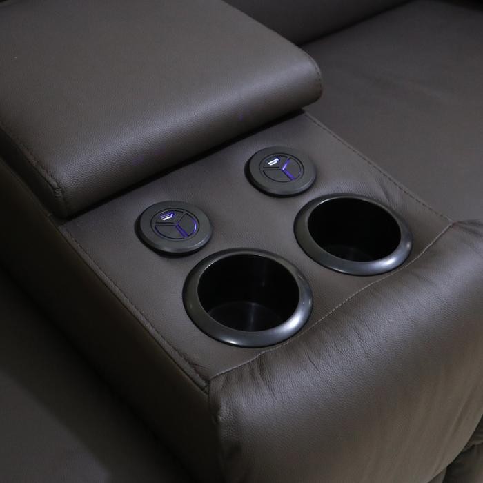 Sofa L Recliner Eletric Half Leather