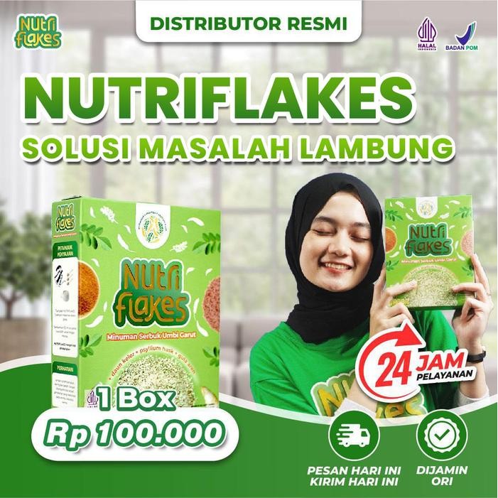 

Nutriflakes Original Sereal Umbi Garut Bantu Masalah Lambung Halal MUI BPOM Bisa COD Granola Oatmeal