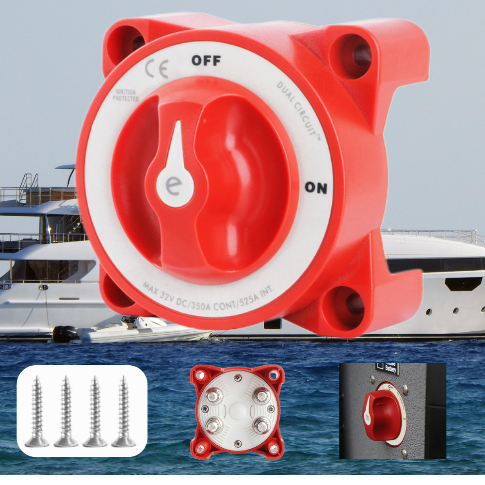 Battery Switch 350A 32V Dual Circuit E-series 2 Position Battery Disconnecter Isolator for Camper RV