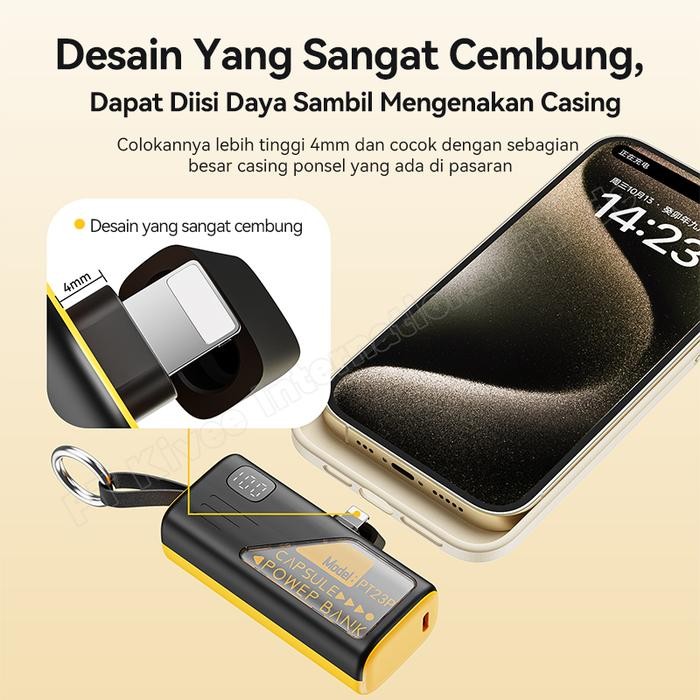 CAYS  Kivee Portable Charger 5000Mah Desain Compact Warna Kekinian Telepon Baterai Portable