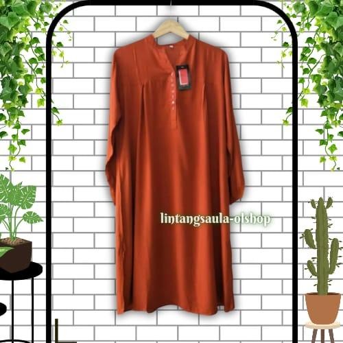 Tunik Polos Rayon Jumbo Orange Bata