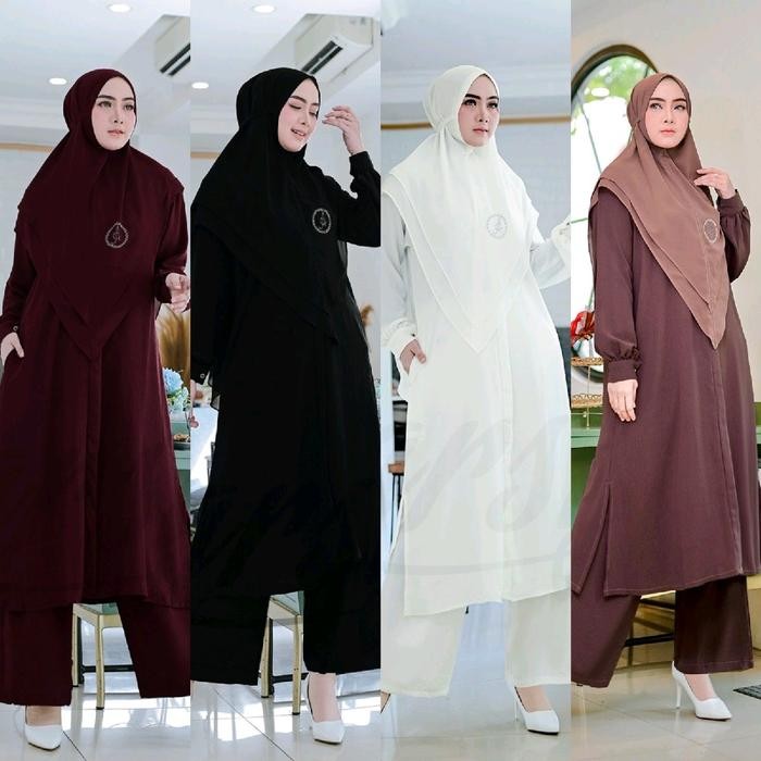 KHALIFA SET CELANA UMROH SET KHIMAR UMROH SETELAN UMROH HAJI PENGAJIAN SET KULOT SYARI ARSY HIJAB