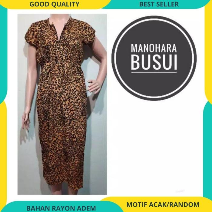 6XB6  Daster Wanita Dress Leopard Motif Macan Xl-Xxl Busui Resleting Jumbo