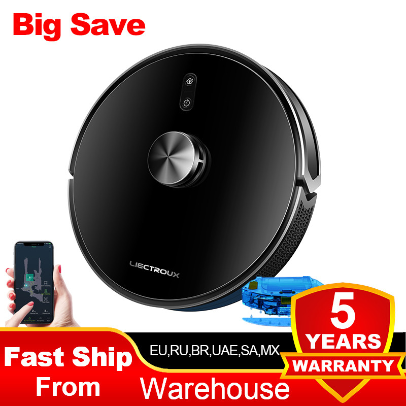 Liectroux / LILIN X6 LDS Robot Vacuum Cleaner,Laser Lidar Navigation,Wet Dry Mopping,6500Pa