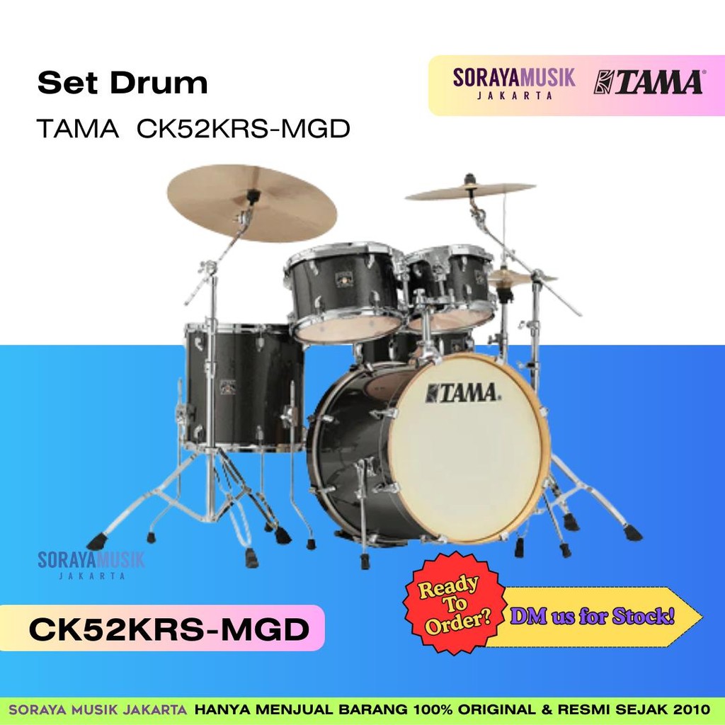 TAMA CK52KRS-MGD Superstar Classic Maple 5-Piece Drum Shell Kit, Midnight Gold Sparkle