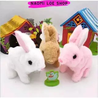Boneka kelinci bulu bisa jalan Mainan Anak Boneka kelinci Lucu Berjalan - Mainan Edukasi Kelinci Ber