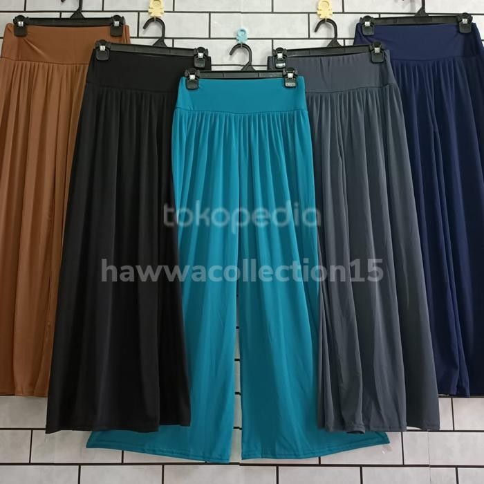 554k- Celana Kulot Wanita Panjang - Kulot Rempel Jumbo - Kulot Rempel Jersey