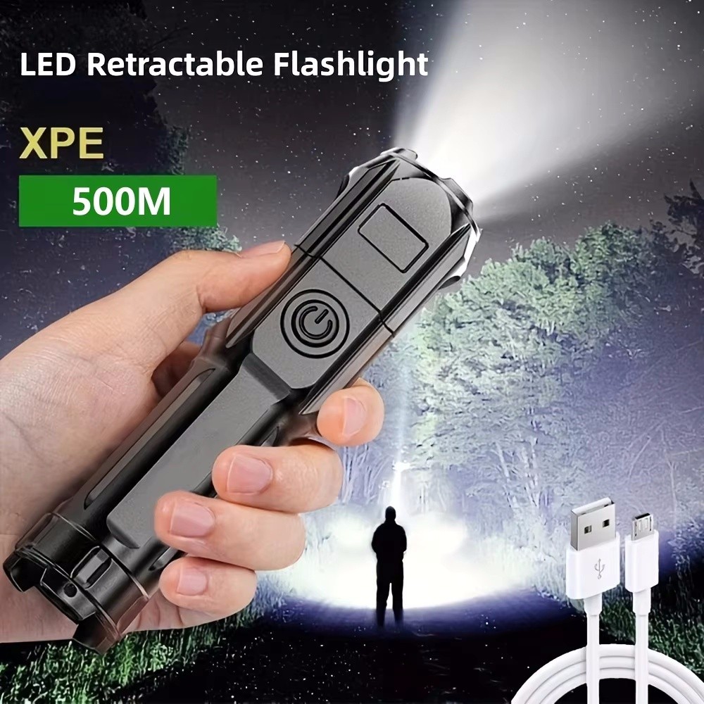 High Power Camping Flashlight Led Fishing Searchlight Usb Rechargeable Flashlight Outdoor Waterproof