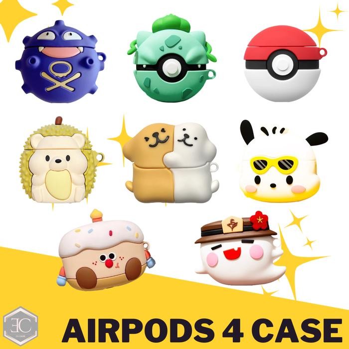 Case Airpods 4 Casing TWS Apple Airpods Pro 4 Model Kartun Lucu