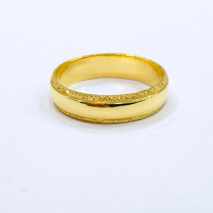 Cincin emas 24k 99% asli polos list pasir best seller