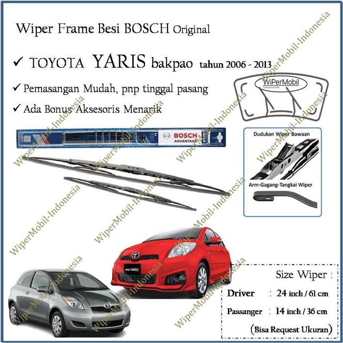 Wiper Frame Besi Toyota Yaris 2005 2006 2007 2008 2009 2010 2011 2012