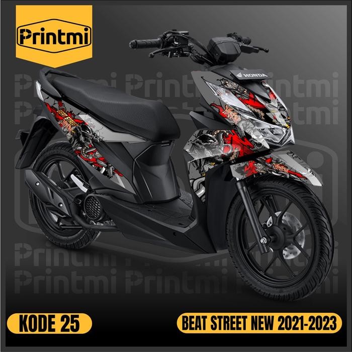 Printmi Stiker Decal Beat Street New Full Body Sticker 2024 2023 2022 2021 Venom Motor Honda Variasi