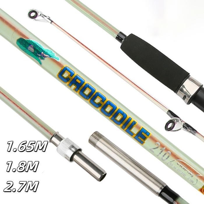 HIUU CAOCODILE Transparan Joran pancing 1 set Joran fiber solid 270cm/Joran Fiber Solid Drat Action
