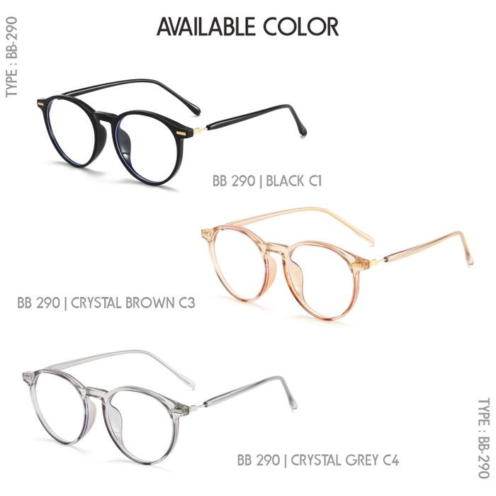 rb8j- Berrybarton - Kacamata Frame Round Elastis Anti Blueray Minus 290