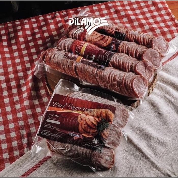 SerbaDaging- Jual Beef Pepperoni Dilamo 200 Isi 1 Kg