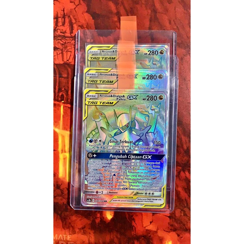j225- Adp Hr Arceus Dialga Palkia Gx Tagteam 1 Kartu Pokemon Indo Tcg Card