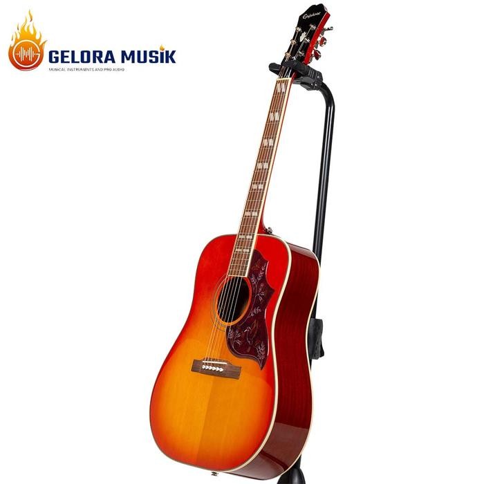Gitar Akustik Elektrik Epiphone Hummingbird Stdio Faded Cherry Sunburt