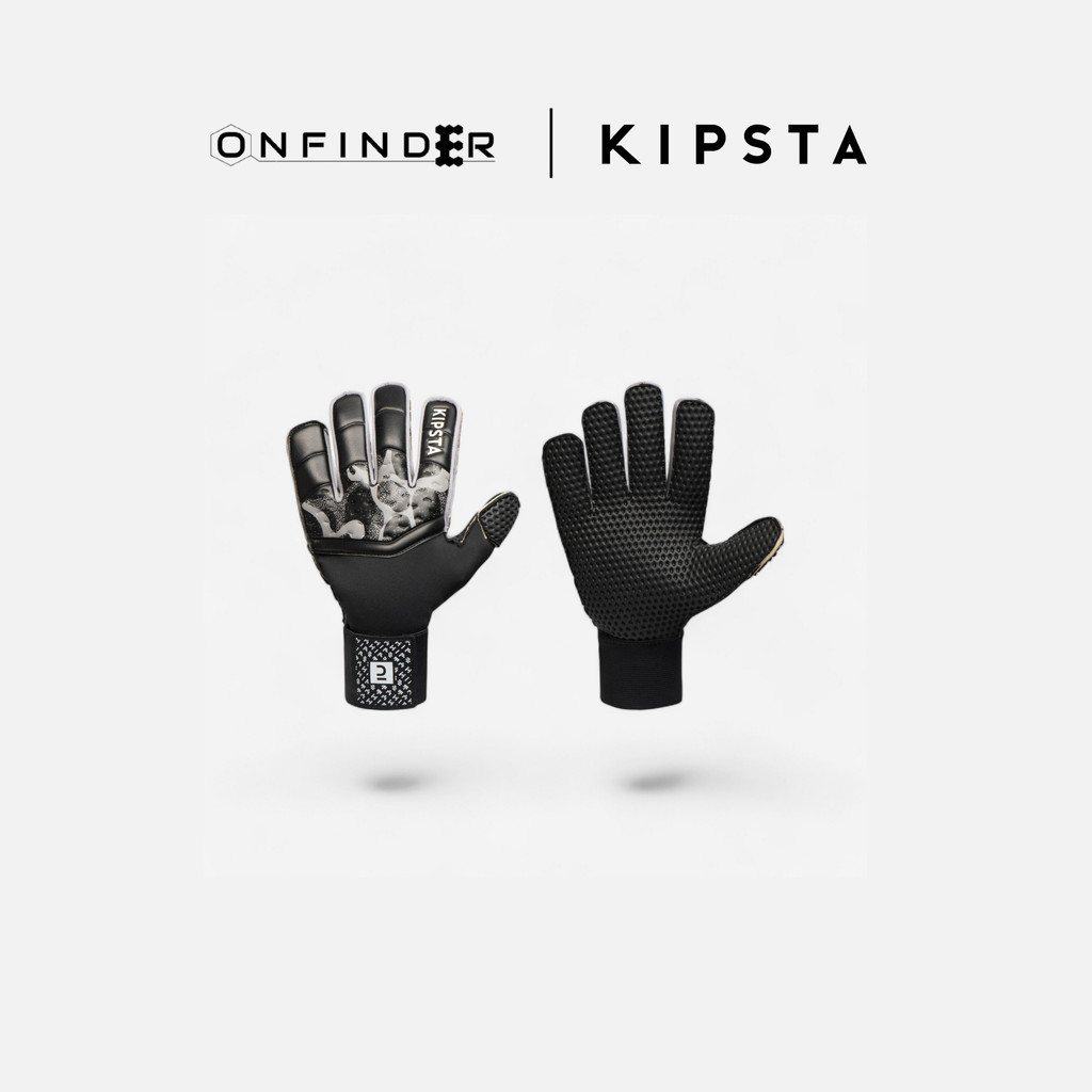 Sarung Tangan Kiper Dewasa F100 Superresist - Hitam/Abu-abu