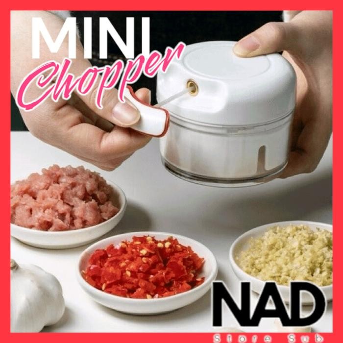Mini Chopper Blender Tarik Manual Penggiling Pencacah Daging Bawang Bumbu Dapur Portable cover mini
