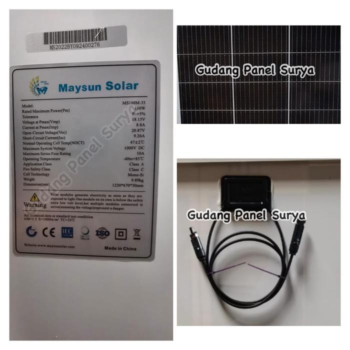 2n3v- Solar Panel Surya Cell Module Mono 160Wp 160 Wp Maysun