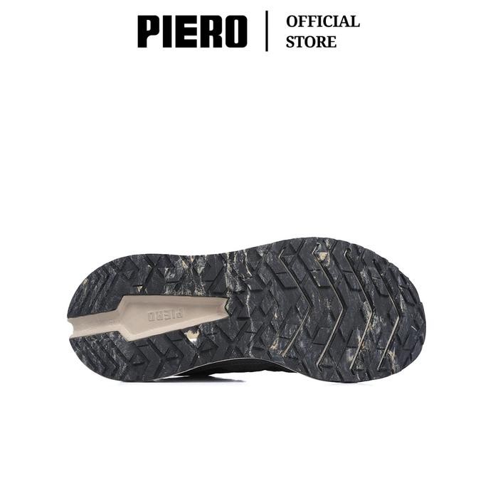 Piero Sepatu Sneakers Pria Jogger 24 Trac Black/Grey/Khaki Pie1000385