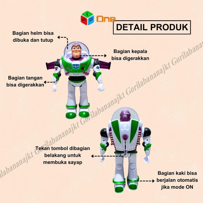 Mainan Robot BuzzLightyear ada Lampu Suara dan Sayap