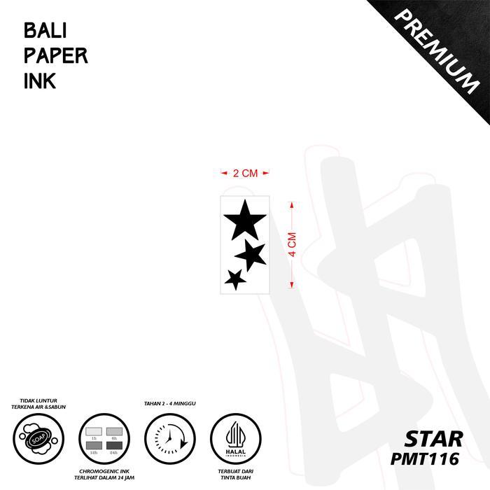 Pmt116 Bintang Tatto Temporer Premium Fruit Ink Bali Paper Ink