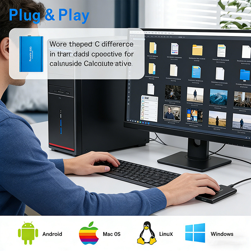 4TB High-speed Portable SSD 1TB External Hard Drive Genuine USB3.1 Solid-state Drives 2TB External