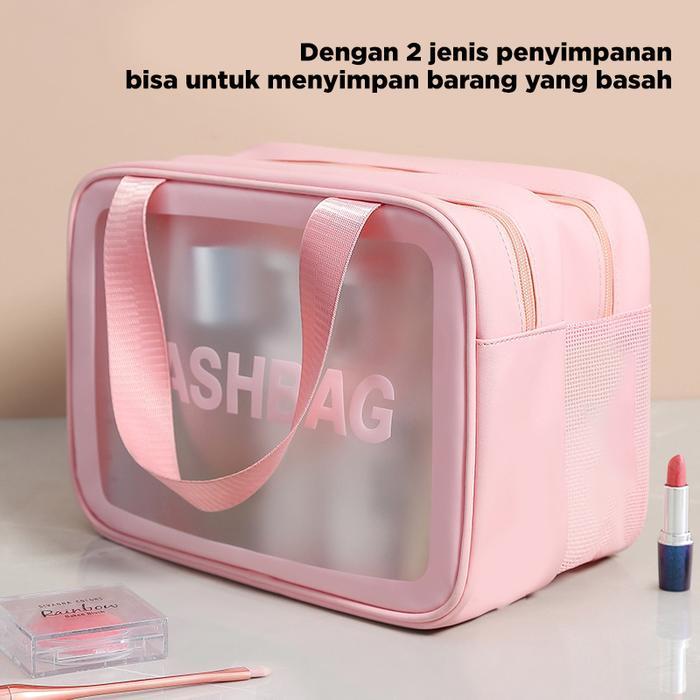 Starlight Tas Travel Makeup Anti Air Pouch Transparan Organizer Kosmetik Traveling Bag Alat Mandi