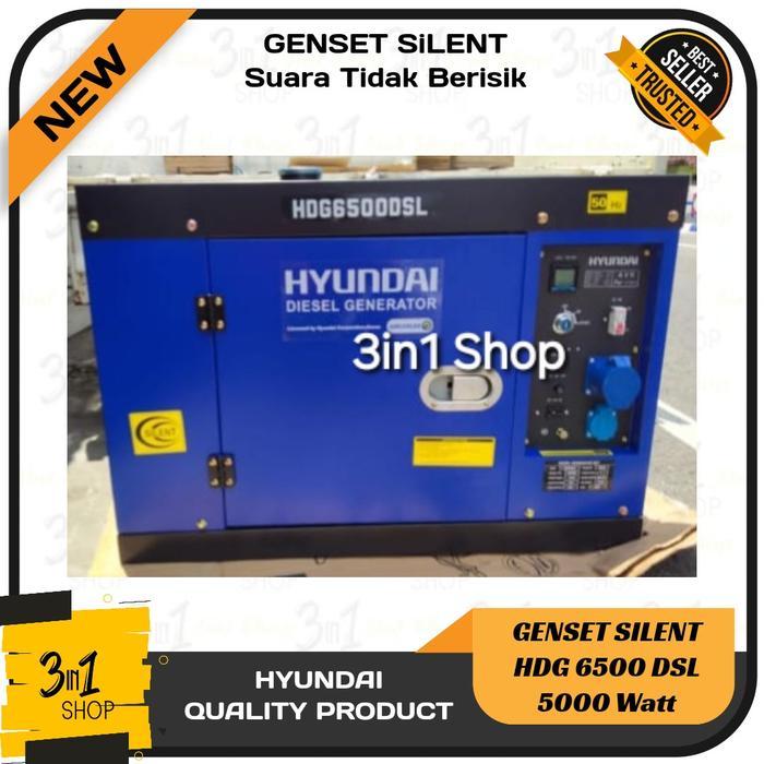 Hyundai Genset Silent Diesel 5000 Watt HDG6500DSL Genset Generator Solar HDG 6500 DSL 6.5 Kva