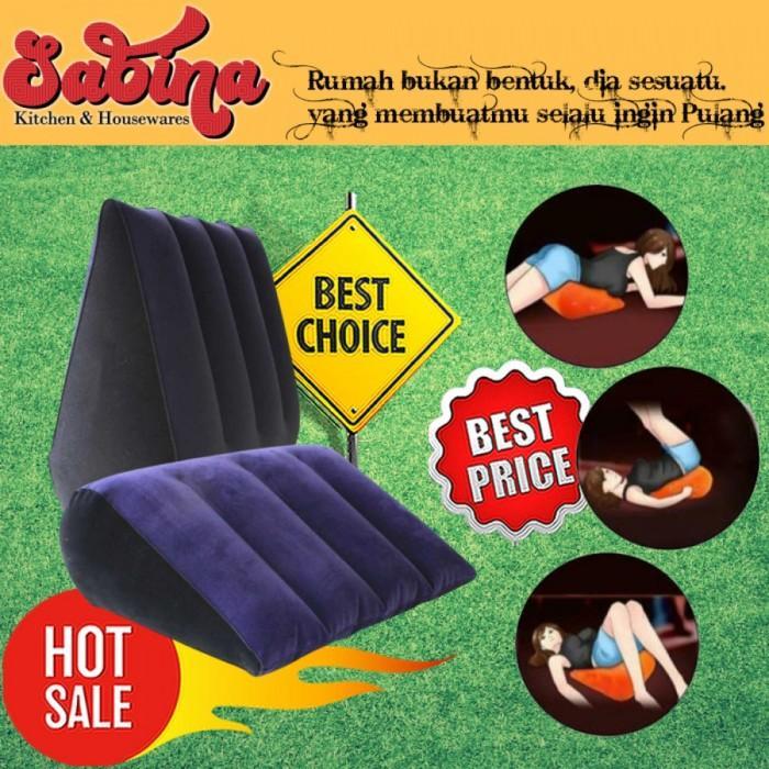 Bantal Cinta Tiup Portabel Segitiga Pijat Erotic Pillow Sex Support