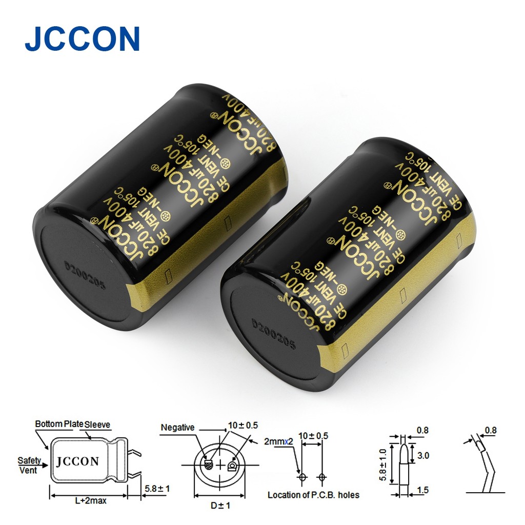 2Pcs JCCON Audio Electrolytic Capacitor 25V 35V 63V 100V 200V 250V 400V 450V 6800UF 10000UF 22000UF