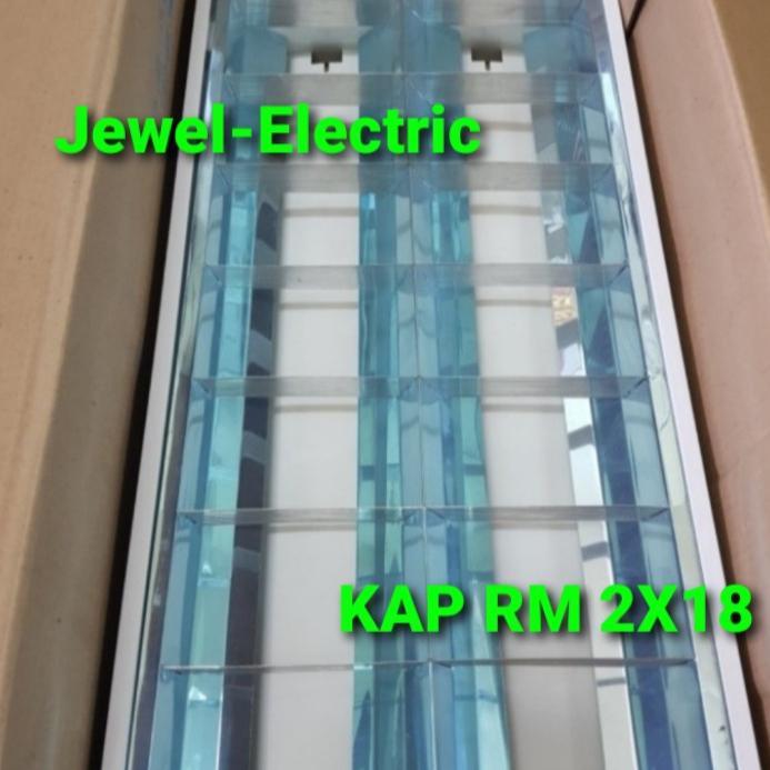 KAP LAMPU RM 2X36/2X16 SET LAMPU TL T8 18W ISI 2 LAMPU RM 2X36 INBOW