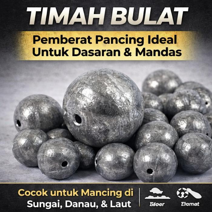 Timah Pancing Bulat Lada Merica Ukuran Besar Pemberat Mancing Dasaran Mandas Ecer 1 Pcs Reel Umpan