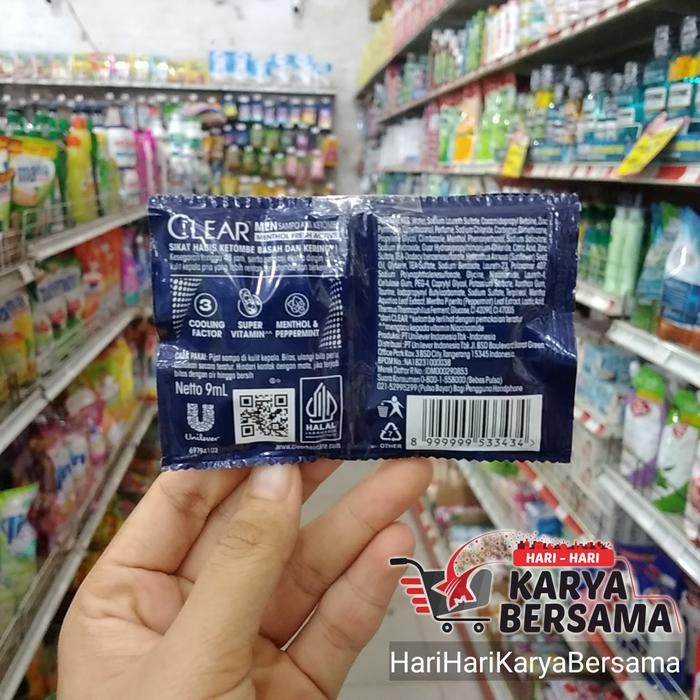 PROMO SPECIAL SHAMPOO CLEAR MEN ANTI KETOMBE MENTHOL FRESH ACTIVE SACHET 3 X 9ML