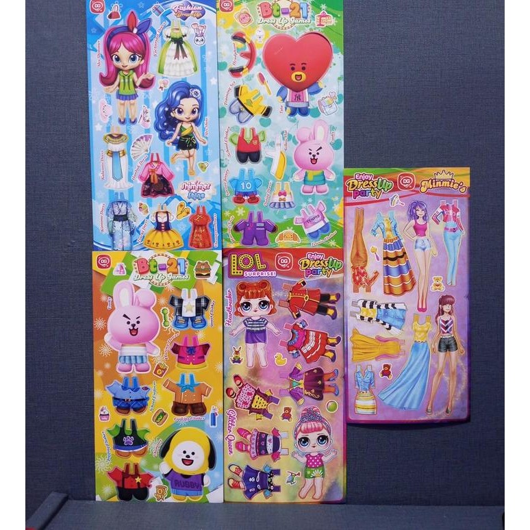 PAKET 50 PCS GROSIR BONGKAR PASANG JUMBO 26x13 cm - MAINAN ANAK PEREMPUAN BONEKA KERTAS DRESS