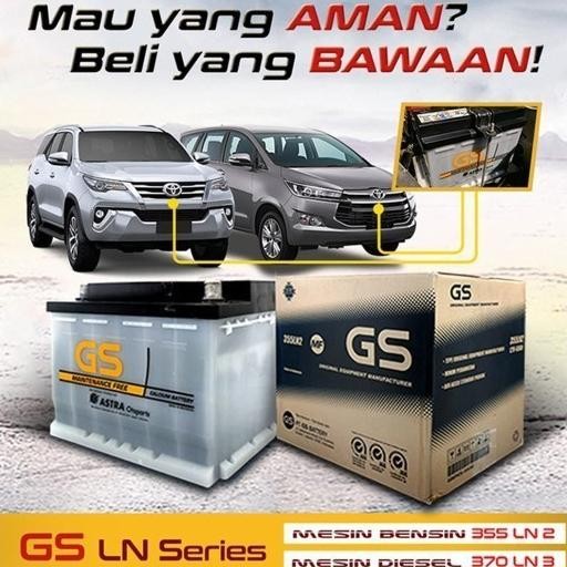 GS MF OEM AKI MOBIL NEW HILUX 370LN3 / LN3 - 65AH AKI KERING