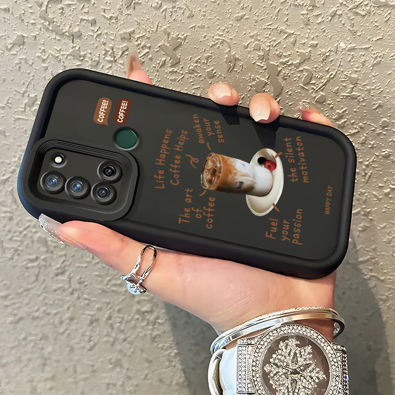 Casing Hp Untuk Realme 7i Realme C17 Case Kopi mode Softcase Silikon Kesing ponsel Cesing telepon Ka