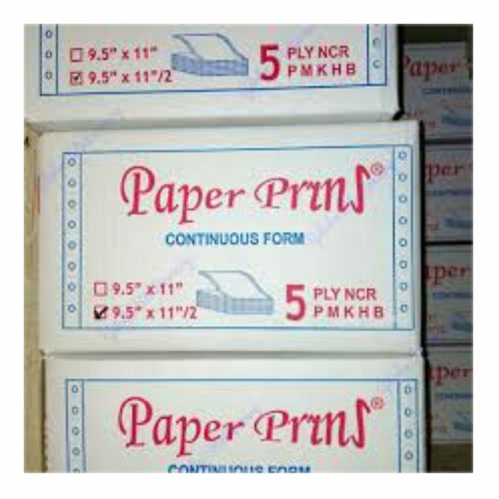 

NEW PRODUK PAPER PRINS CONTINUOUS FORM K5 / KERTAS KOMPUTER 5 PLY 9 1/2 X 11" WARUNG ARA67