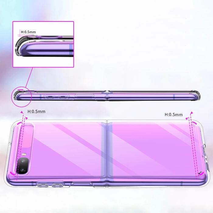 FOR SAMSUNG GALAXY Z FLIP 1 HARD CASE CLEAR COVER TRANSPARAN CASING