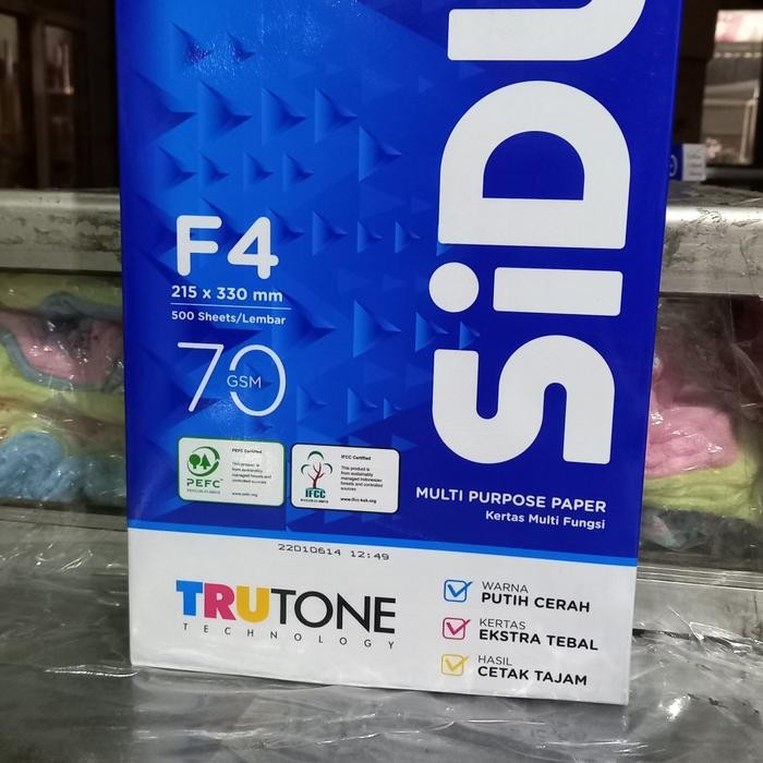 

Kertas HVS / Kertas Fotokopi Sidu F4 70gram 1 rim