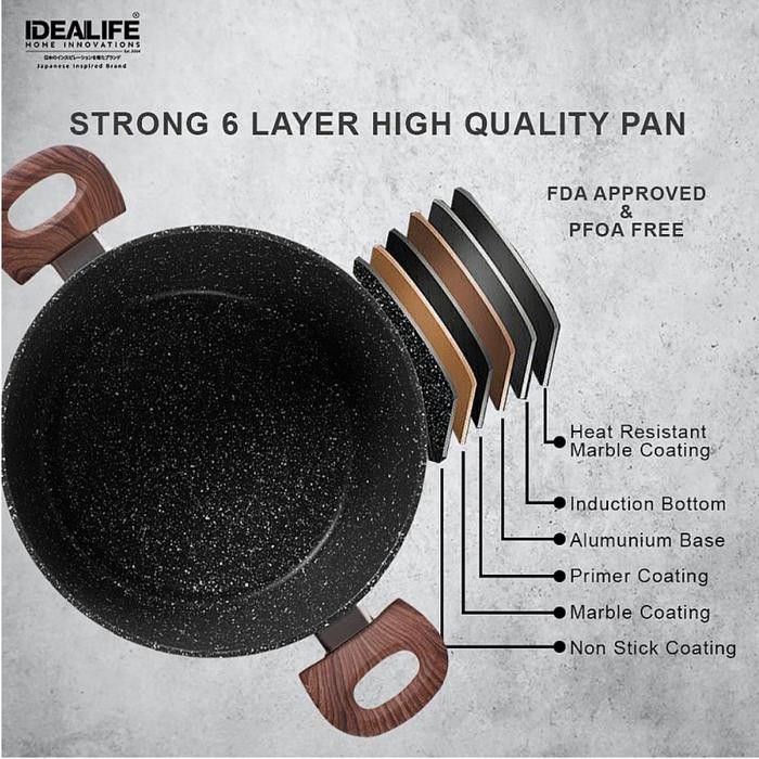 Idealife Casserole Cookware - Panci Casserole ( 24Cm ) Il-24Cr