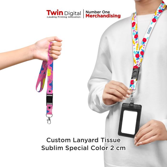 

Lanyard Tissue Sublime Special Color 2 cm Tali ID Card Kalung Name Tag