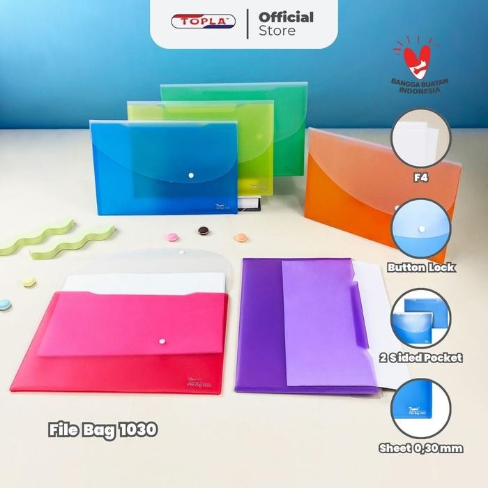 

[ DAPAT 3 PCS ] Topla Map Dokumen File Bag 1030 Map Dokumen Ukuran Folio F4 WARNA Biru Hijau Kuning