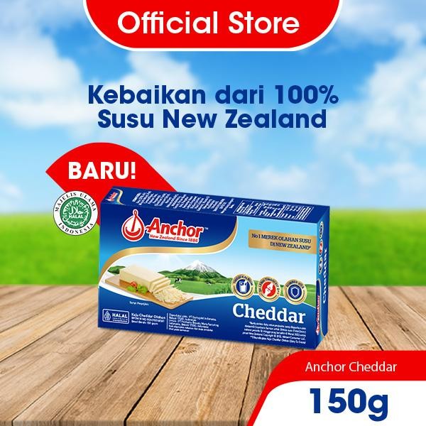 

Pilihan- Anchor Cheddar Block Cheese 150G - Keju Cheddar Asli New Zealand