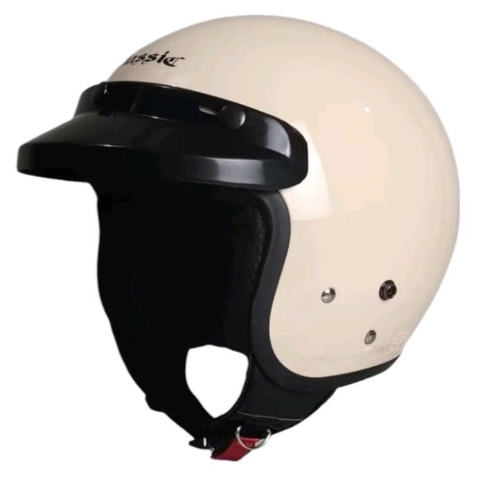 Pilihan- Helm Bogo Retro Dewasa Classic Pria Wanita Motorcycle Glosy Kaca Visor Hlem Vintage