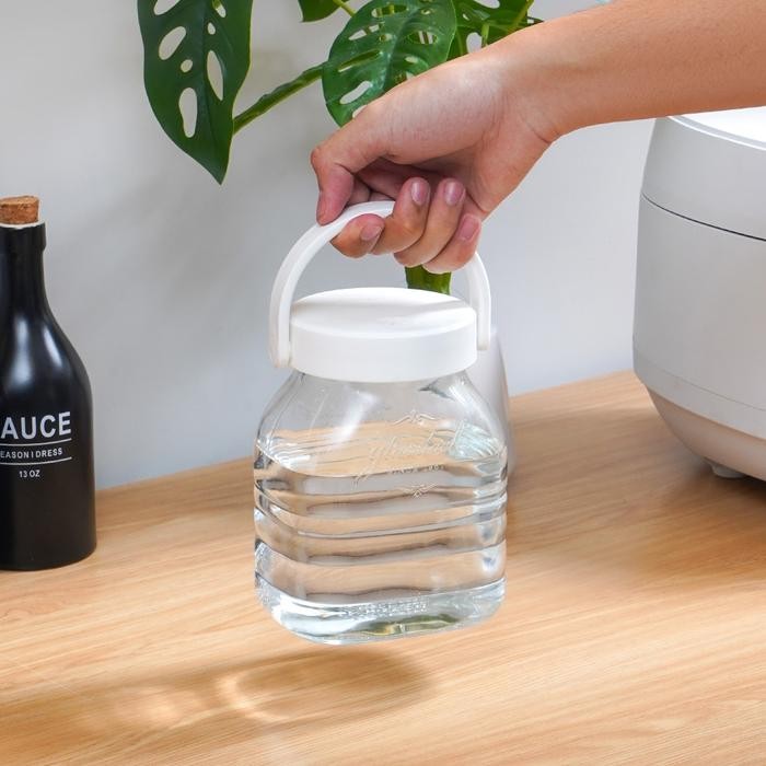 Glasslock 1 Ltr Stoples Retro - Putih