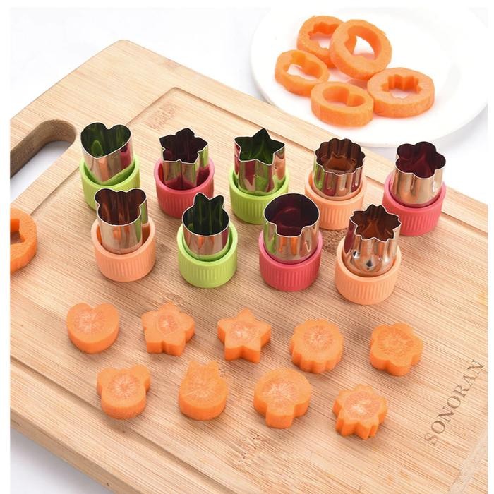 

Set 3 Potong Cetakan Biskuit Pelindung Tangan PP Baja Tahan Karat Kecil Cetakan Pemotong Buah