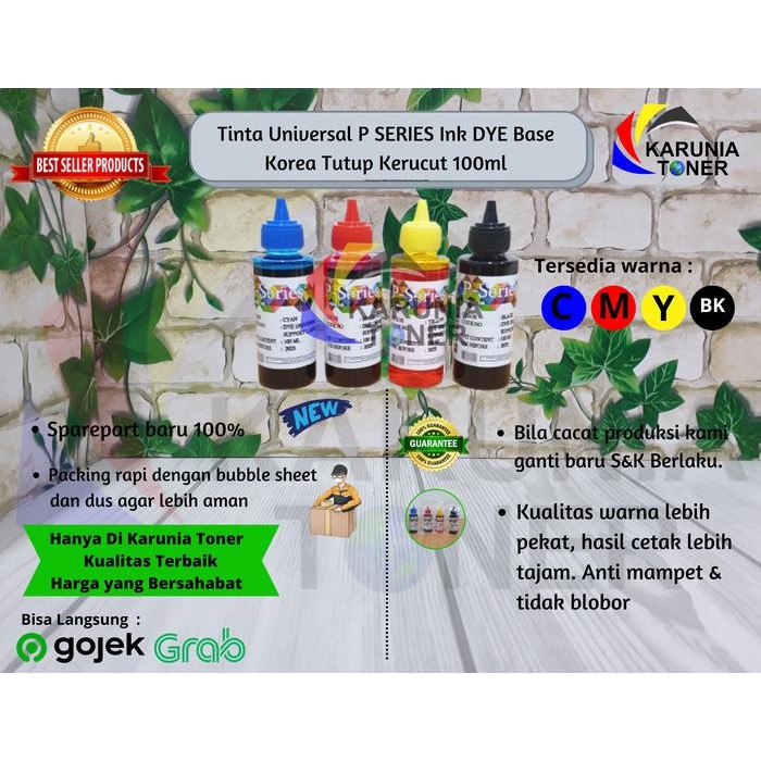 

OJ Tinta Universal P SERIES Ink DYE Base Korea Tutup Kerucut 100ml
