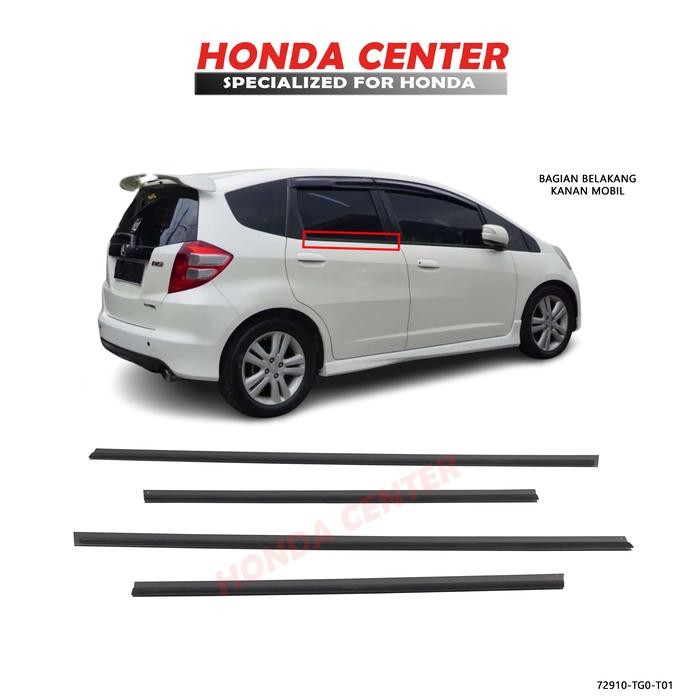 Rds - Pelipit Karet Kaca Pintu Luar Untuk Mobil Jazz S Rs Ge8 2008 2009 2010 2011 2012 2013 2014 Set